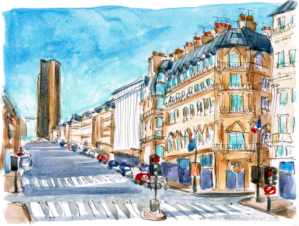 Street in paris - sketch illustration concept - Stock Illustration  [23351131] - PIXTA
